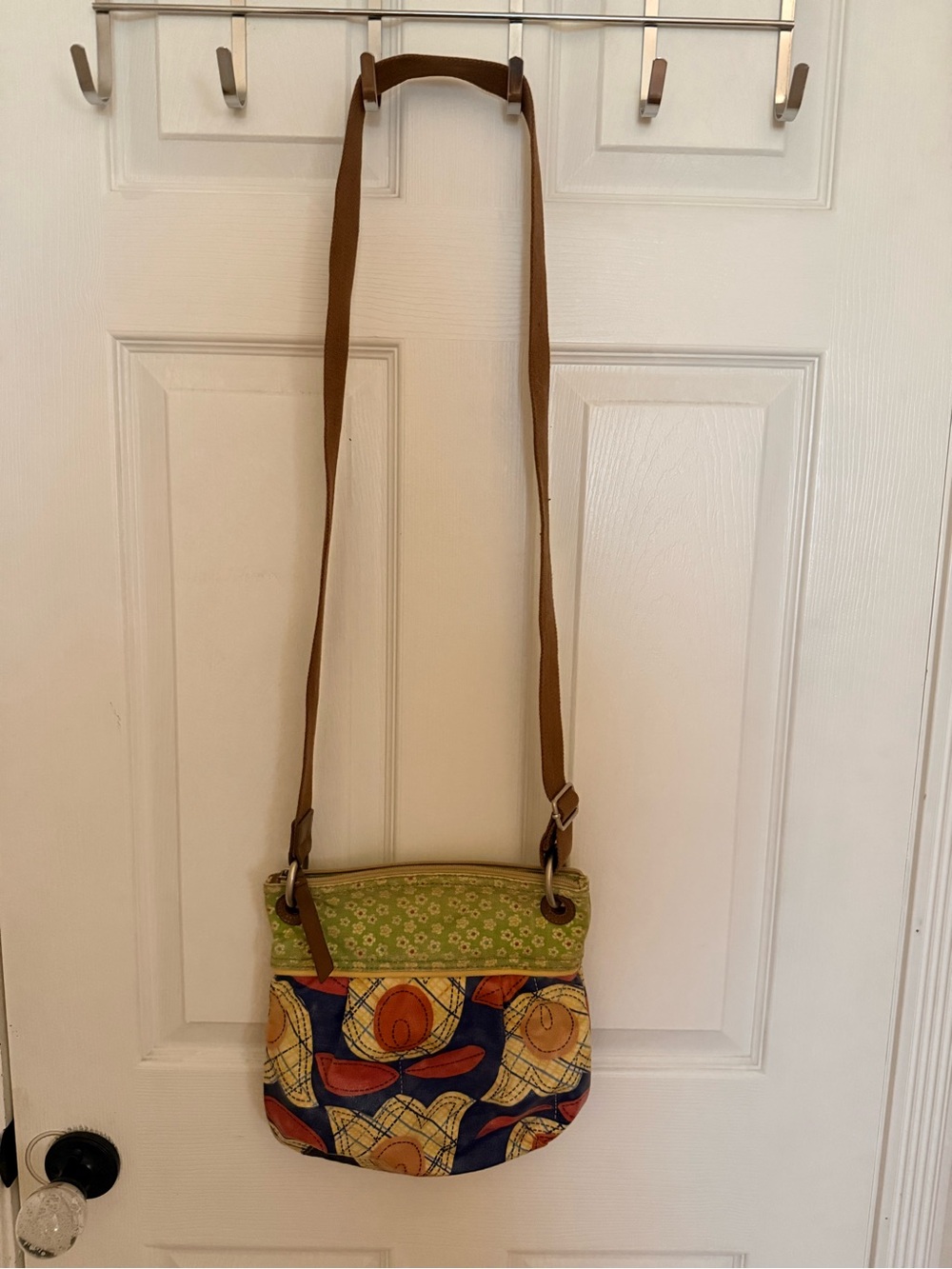 Vintage Fossil Green & Multicolor Crossbody Shoulder Bag - Picture 4 of 8